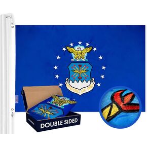 G128 US Coast Guard Flag | 3x5 Ft | Double ToughWeave Series Double Sided Embroidered 210D Polyester | Military Flag, Embroidered Design, Indoor/Outdoor, Brass Grommets, Heavy Duty, 3-ply