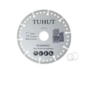 5" Damond Grit Brazing Shaped Cutting Head Diamond Saw Blade Super Thin Blade, Diamond Cutting Wheel Main Purpose for Steel Iron Stainless Also for Marble Granite Stone (1pack)
