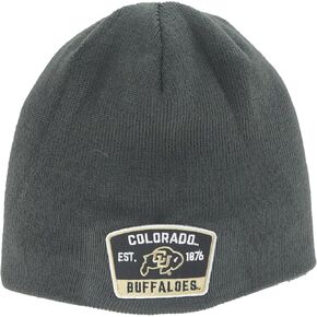 ZHATS Standard NCAA Officially Licensed Beanie Edge Patch Switchback Charcoal