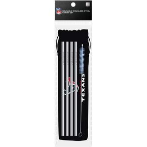 NFL Stainless Steel Reusuable Straw Set - 4Pk