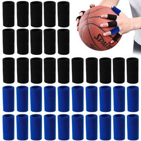 40PCS Finger Sleeves, Thumb Splint Brace Support Elastic Compression Protector for Sports, Perfect for Relieving Pain Calluses Arthritis Knuckle (black)