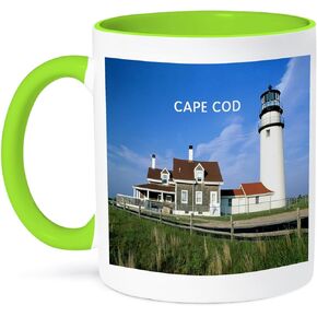 3dRose Lighthouse on Cape Cod in Massachusetts Ceramic Mug, 11-Ounce