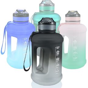 Sports Water Bottle, 50 Oz/1500mL, Leak Proof BPA Free Travel Outdoor For Men Women (Black)