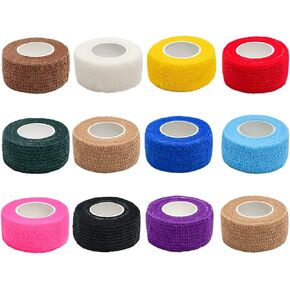 Self Stick Cohesive Bandage Latex 1"x5 Yards First Aid Bandages Stretch Sport Wrap Vet Tape for Wrist Ankle Sprain and Swelling,Skin