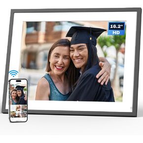 Arktronic 16.2 Inch Large Digital Picture Frame, 32GB Digital Picture Frame IPS HD Touchscreen, Wall Mounted WIFI Electron Picture Frame Auto Rotate, Share Photos Video via App & Email, Remote Control in Saudi Arabia