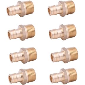 LD Valve-Pex A Fitting 1/2"ProPEX x 1/2"FPT Brass Elbow with Drop Ear for Pex A Pipe System, F1960 Brass Pex Expansion Transition Fittings PPEX to FPT Thread Drop Ear Elbow (8-Pack)