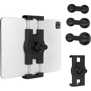 Tablet Holder with 3 Ball Adapters, Aluminum Alloy 17 mm to 17 mm | 17 mm to 20 mm | 17mm to 25 mm Ball Joints,Compatible with 17mm | 20 mm | 25 mm Size Ball Socket Mount
