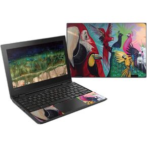MightySkins Skin Compatible with Lenovo 500E Chromebook 11.6" (2018) - Parrot Paradise | Protective, Durable, and Unique Vinyl Wrap Cover | Easy to Apply, Remove, and Change Styles | Made In The USA