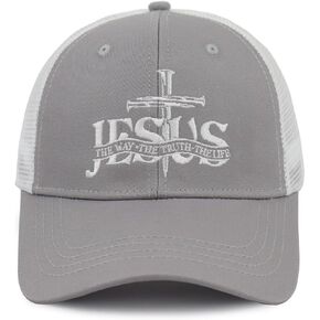 The Way The Truth The Life Trucker Hats for Men Women, Adjustable Mesh Christian Jesus Nail Cross Baseball Cap