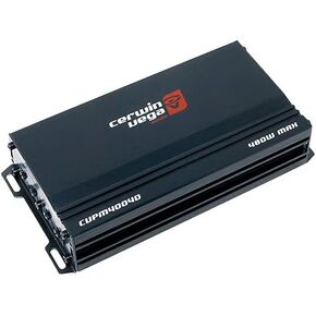 Cerwin-Vega 480W RMS Mini 4-Channel Class D Car Amplifier - Compact High-Efficiency Power Amp for Superior Car Audio, with Ambient Backlit Logo, Wide Frequency Response CVPM4004D