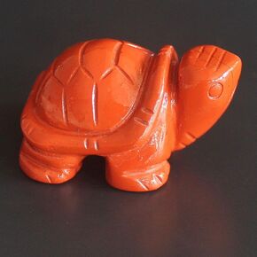 1.5'' Hand Carved Gemstone Crystal Quartz Turtle Animal Figurine Animal Carving (Golden Tiger Eye)