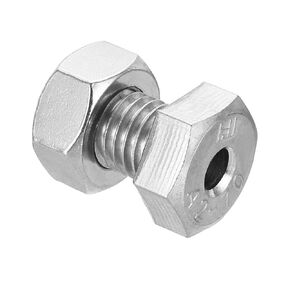 PATIKIL M16x50mm Hollow External Hexagon Screw, 2 Set Cylindrical Lamp Threading Socket Screws Through Hole Bolt with Nut 304 Stainless Steel