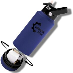 Water Bottle with Storage Compartment - Diversion Safe Water Bottle & Snack Container - Dog Water Bottle - HydraNest Insulated 28 Oz Water Bottle with 6 Oz Secret Compartment