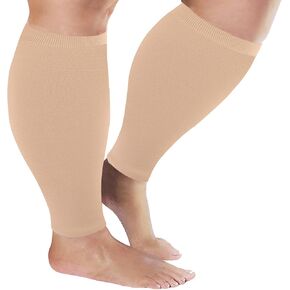 Plus Size Compression Sleeves for Calves Women Wide Calf Compression Legs Sleeves Men 7XL, Relieve Varicose Veins, Edema, Swelling, Soreness, Shin splints, for Work, Travel, Sports and Daily Wear