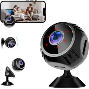 Hidden Camera Spy Camera WiFi, Mini Camera for Home Security with Motion Detection, Alarm Notification, Real-Time Video&Control, IR Mode, Night Vision 1080P Nanny Cam Home Surveillance Security Camera