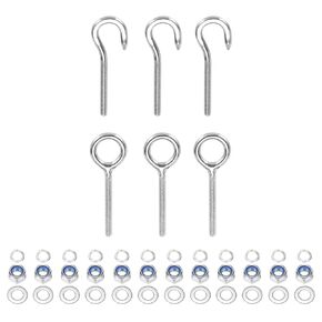 PATIKIL M4 Ring Eye Bolts, 3Pcs 304 Stainless Steel Lifting Ring Threaded Eye Bolt with Nuts Washers for Hanging Hammocks Articles