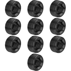 Glarks 10Pcs Carbon Steel 1/4'' Pipe Plug Fitting