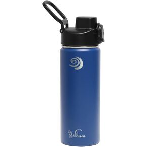 24oz Stainless Steel Insulated Water Bottle One-Touch Open Chug Lid & Covered Straw Lid Wide Mouth Direct Drink Dishwasher Safe Leakproof Sweat-Free BPA-Free (Naples Yellow)