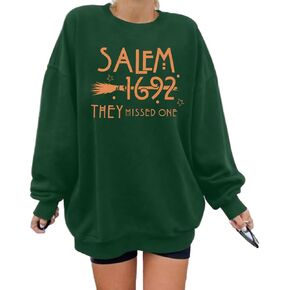 Halloween Sweatshirt Women Salem 1692 They Missed One Shirt Halloween Witch Sweaters Crewneck Holiday Pullover