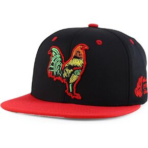Trendy Apparel Shop 3D Rooster Embroidered Flat Bill Snapback Cap
