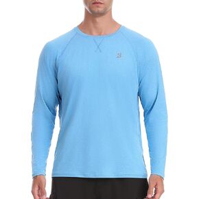 UPF 50+ Sun Shirts for Men - Long Sleeve UV Protection SPF Rash Guard Swim Shirt for Athletic Running Workout