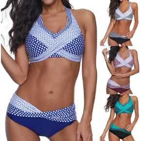 Women's Sexy Padded Push Up Bikini Set Halter Racerback Bathing Suits Two Pieces Swimsuit Swimwear