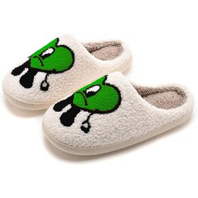 NEVEROLD Fun Cute Trendy Colorful Cartoon Illustrated Cozy Fluffy Plush Fur Slip On Cushion House Slippers for Women, Men, Girls, and Boys in Kuwait