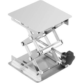 8 x 8 inch Lab Scissors Jack, 200 x 200 mm Stainless Steel Laboratory Support Jack Platform Lab Lift Stand Table, Expandable Lift Height Range from 80 mm to 280 mm, Support Weight 15KG