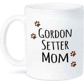 3dRose Gordon Setter Dog Mom Mug, 11 oz, Black