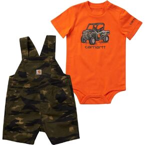 Carhartt Baby Boys' Short-Sleeve Bodysuit & Canvas Camo Shortall Set