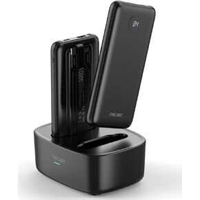 شاحن محمول، عبوتان من بنوك الطاقة بقوة 10000 مللي أمبير في الساعة، محطة شحن مشاركة، حزمة بطارية شحن سريع 15 وات، شاحن محمول مزود بأسلاك لسلسلة iPhone وGalaxy S24/23 وPixel والمزيد in Kuwait