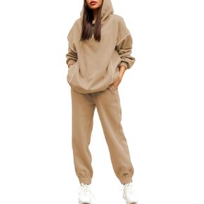 Fixmatti Women Hoodies Tracksuit Long Sleeve Sweatshirts Jogger Pant 2 Piece Outfits
