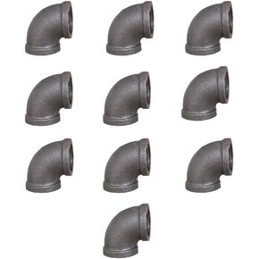 GeilSpace Elbow, Malleable Iron Pipe Fittings - Vintage DIY Industrial Shelving, Industrial Decor, Furniture DIY (3/4", Black)