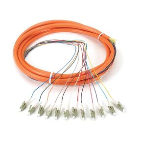 Ultra Spec Cables 12 Strand OM1 62.5/125 Multimode LC-UPC Fiber Pigtail, 1 Meter - 1 Pack for Splice