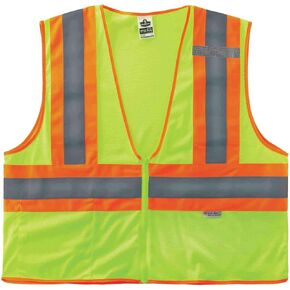 Ergodyne Unisex S/M Class 2 Two Tone Mesh Vest, Orange, Small-Medium US