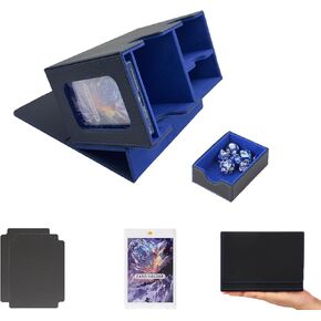 MTG Deck Box for Commander, Card Deck Box with Dice Tray Fits 200+ Single Sleeved Cards, Trading Card Storage Box for MTG TCG CCG with 2 Dividers 35pt Magnetic Card Holder (Purple)