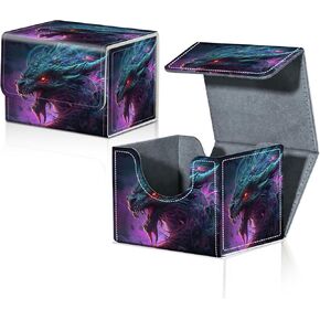 Card Deck Box for MTG Trading Cards with Magnetic Closure,Premium Card Storage Box Case Cover for TCG CCG Magic Cards,Green Frog Lotus