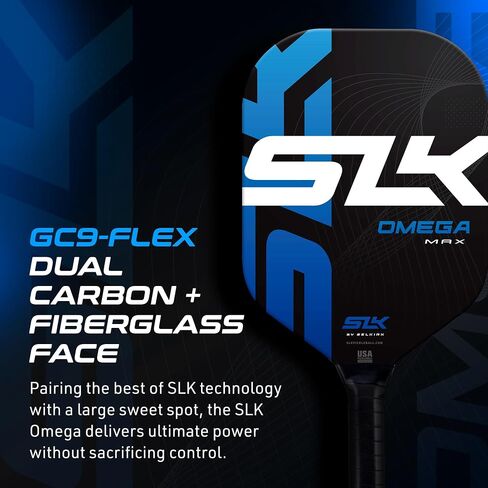 Selkirk SLK Omega Carbon Pickleball Paddle | Dual Carbon & Fiberglass Face with a Rev-Cor+ Polymer Core | Performance and Technology United with Comfort, Balance, and affordability in Saudi Arabia
