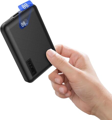 شاحن محمول صغير من ليكزاي، بنك طاقة بقدرة 5000 مللي أمبير في الساعة مع مخرج USB-C 5 فولت 2.4 أمبير، حزمة بطارية مدمجة للغاية مع شاشة LED لهواتف iPhone وSamsung وهواتف Android والمزيد (أسود) in Saudi Arabia