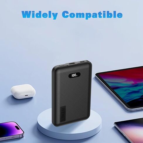 شاحن محمول صغير من ليكزاي، بنك طاقة بقدرة 5000 مللي أمبير في الساعة مع مخرج USB-C 5 فولت 2.4 أمبير، حزمة بطارية مدمجة للغاية مع شاشة LED لهواتف iPhone وSamsung وهواتف Android والمزيد (أسود) in Saudi Arabia