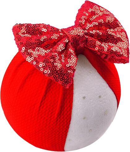 Glitter Bows for Baby Girls Headband, Newborn Bows Headbands Baby Hair Bows Hairbands Hair Accessories.(FD117) (Gold Red Black) in Saudi Arabia