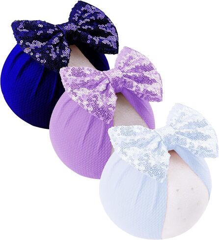 Glitter Bows for Baby Girls Headband, Newborn Bows Headbands Baby Hair Bows Hairbands Hair Accessories.(FD117) (Gold Red Black) in Saudi Arabia