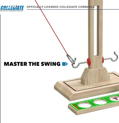 Wild Sports NCAA Wooden Ring Swing Battle - Head-to-Head Ring Toss Hook & Ring Game for College Football Fans in Kuwait
