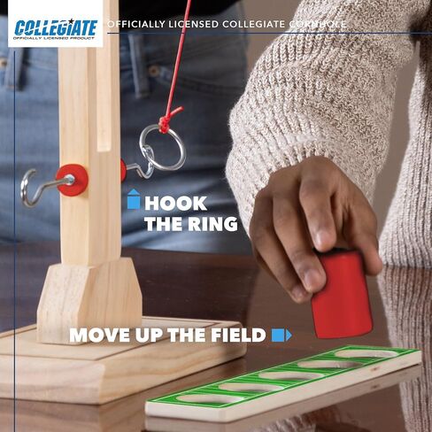 Wild Sports NCAA Wooden Ring Swing Battle - Head-to-Head Ring Toss Hook & Ring Game for College Football Fans in Kuwait