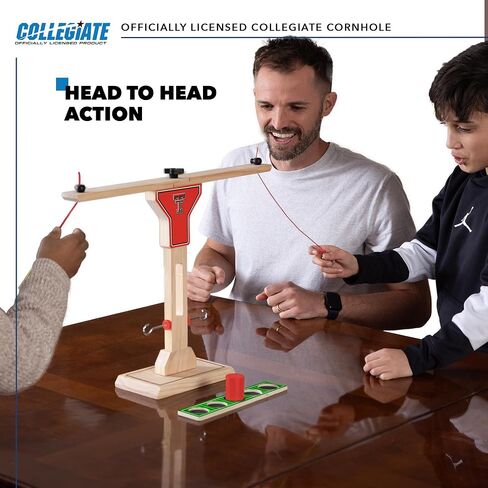 Wild Sports NCAA Wooden Ring Swing Battle - Head-to-Head Ring Toss Hook & Ring Game for College Football Fans in Kuwait