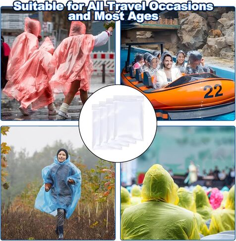 108 Pack Disposable Rain Ponchos for Adults Plastic Ponchos with Hood Raincoat Bulk for Men Women Camping Outdoor in Saudi Arabia