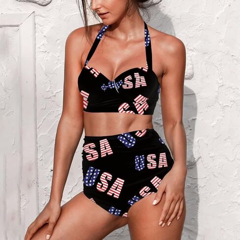 Veniyate Womens Two Piece Swimsuits High Waisted Bikini Set Tummy Control Halter Ruched Bathing Suits in Saudi Arabia