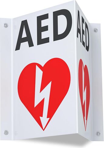 AED Projecting Acrylic Visible Sign: Double-Sided AED Sign For Emergency - Wall for AED Projecting Sign for Workplace and Outdoor. in Kuwait