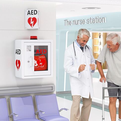AED Projecting Acrylic Visible Sign: Double-Sided AED Sign For Emergency - Wall for AED Projecting Sign for Workplace and Outdoor. in Kuwait