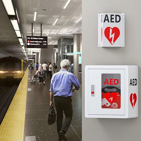 AED Projecting Acrylic Visible Sign: Double-Sided AED Sign For Emergency - Wall for AED Projecting Sign for Workplace and Outdoor. in Kuwait